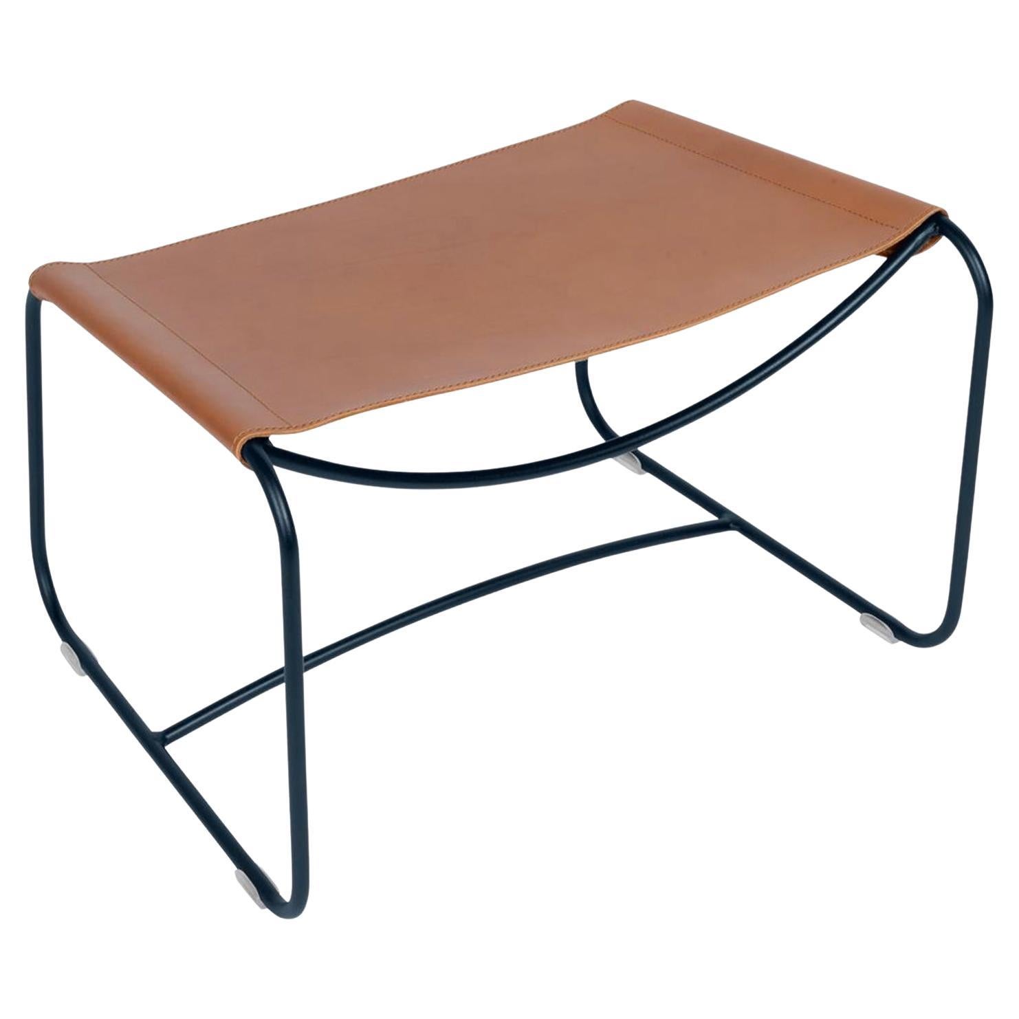 Fermob – SURPRISING Leather Footrest - Deep blue