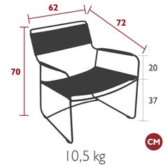 Fermob - SURPRISING Fauteuil bas en cuir - Liquorice