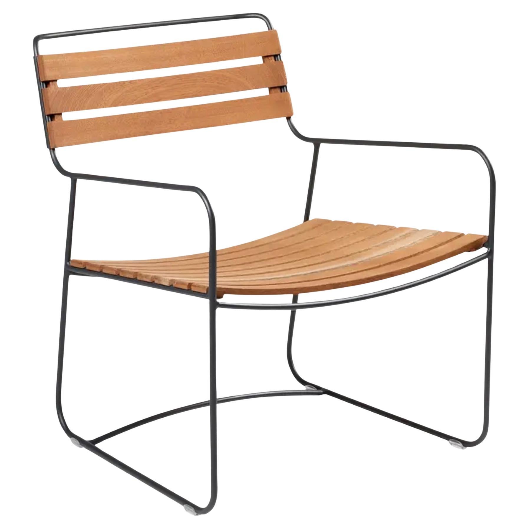 Fermob - SURPRISING Teak Low Armchair - Anthracite
