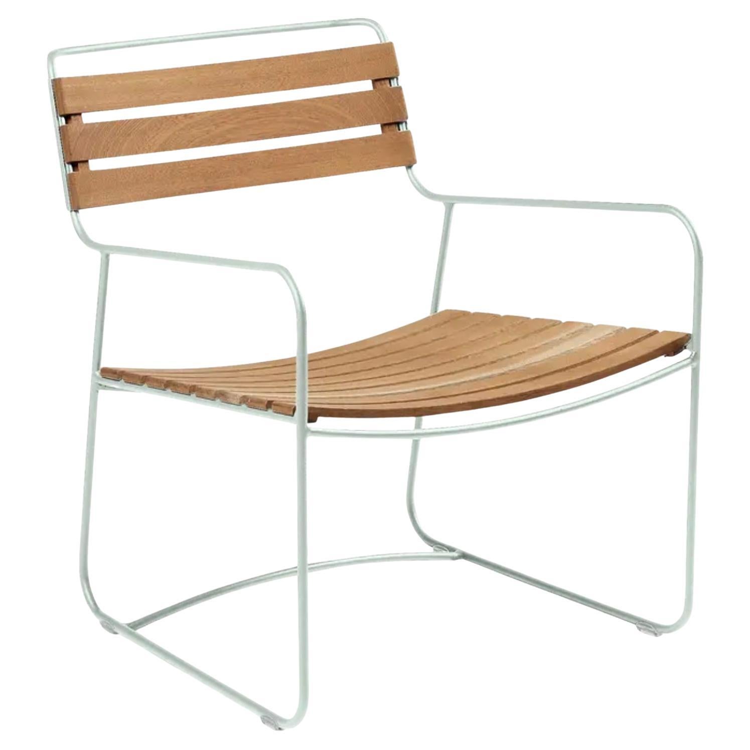 Fermob - SURPRISING Fauteuil bas en teck - Ice Mint