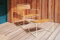 Fermob - SURPRISING Fauteuil bas en teck - Ocre rouge