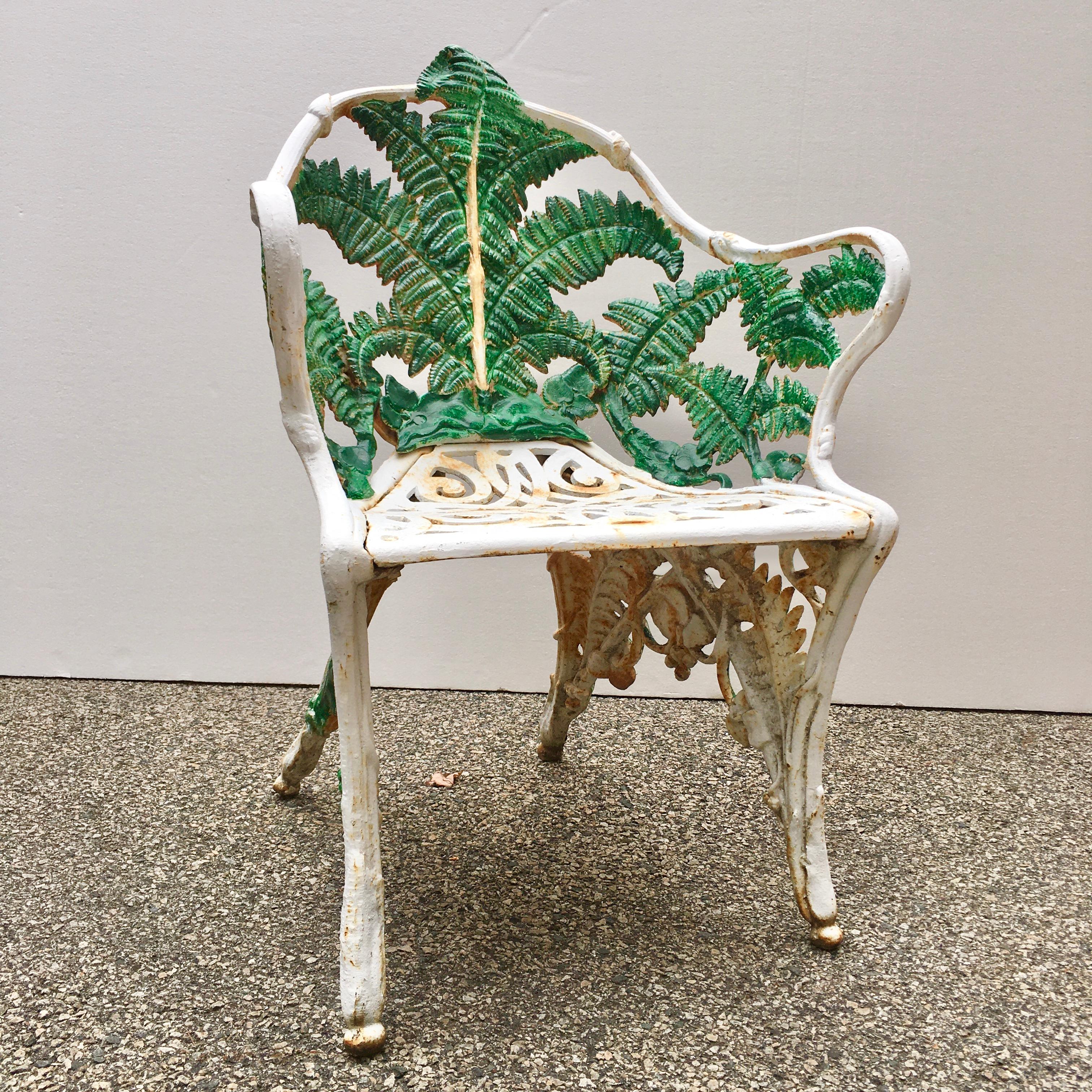 Victorian Fern & Blackberry Cast Iron Chair