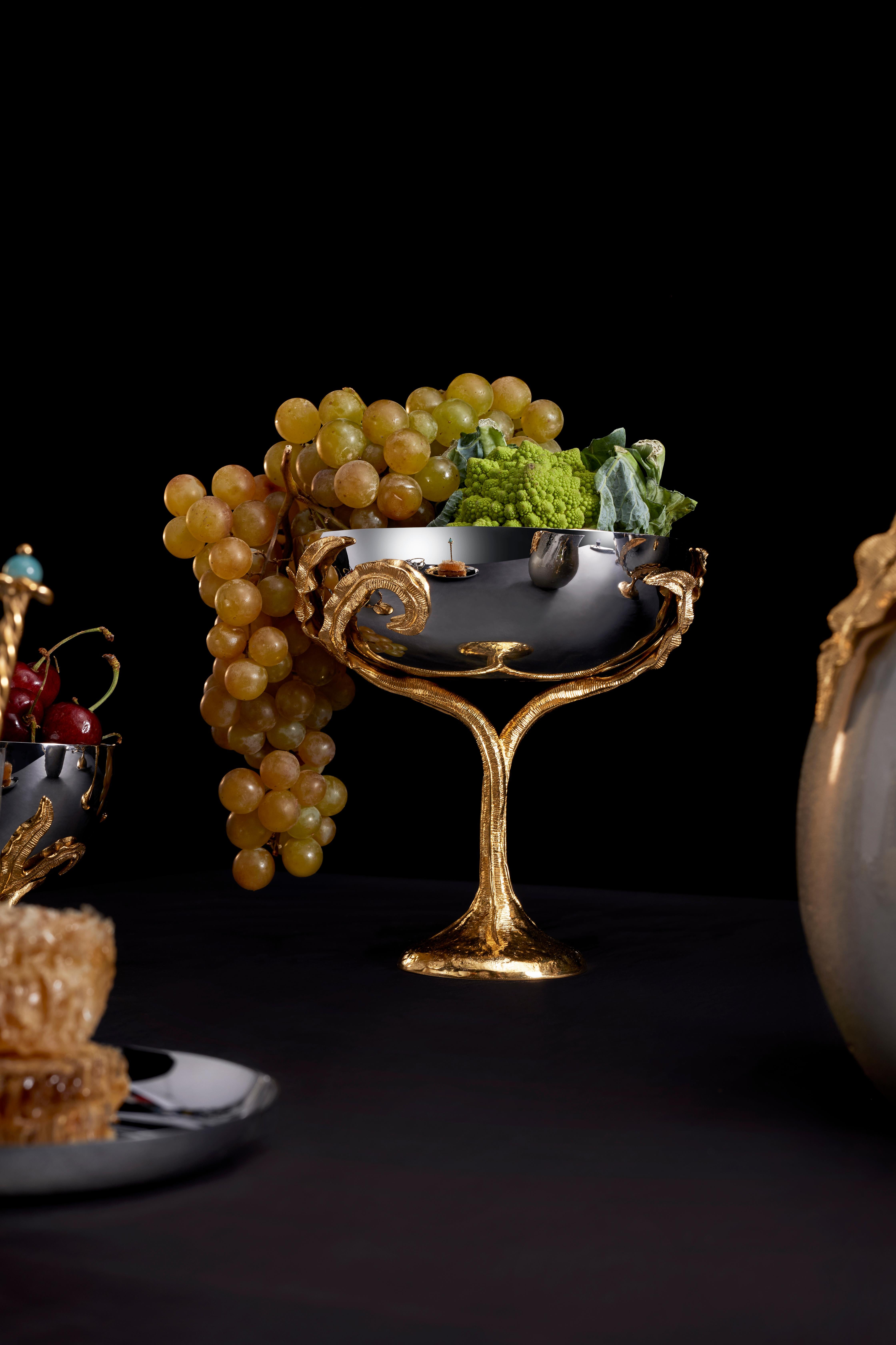 Contemporary Fern Bowl on Stand For Sale