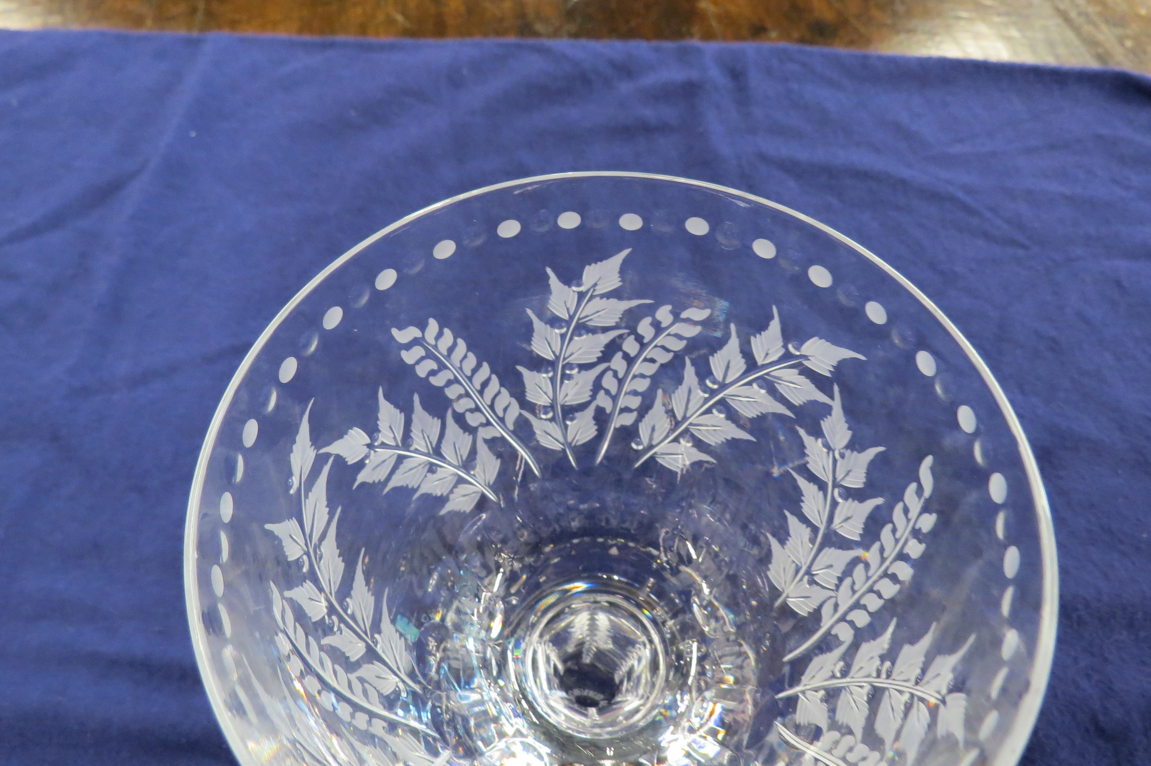 Fern Goblet by William Yeoward Crystal Set of Twelve In Good Condition For Sale In Farmers Branch, TX