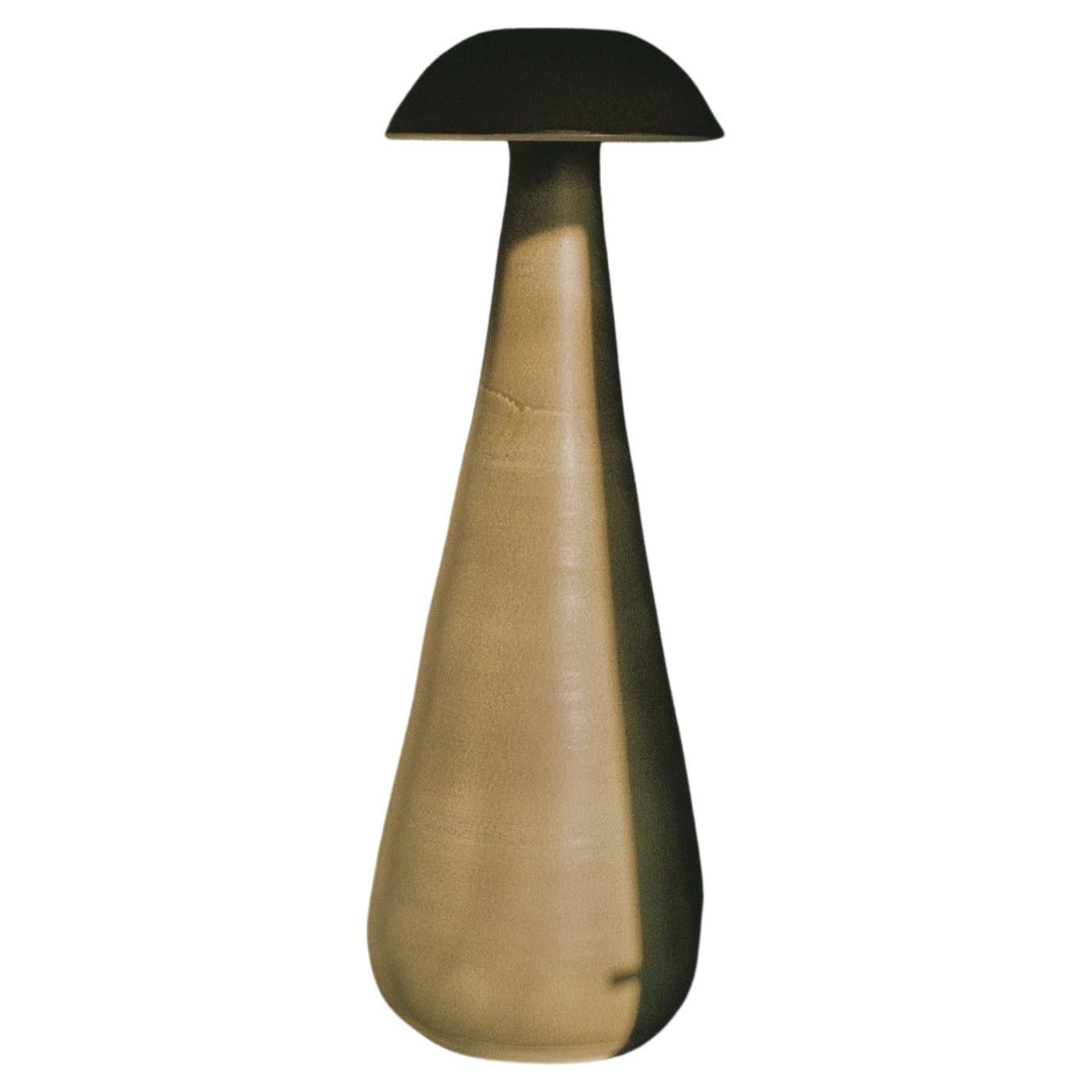 Stehlampe aus satiniertem Pilz mit grüner Glasur von Nick Pourfard