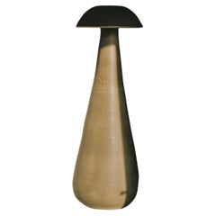 Lampadaire champignon en satin verni vert fougère de Nick Pourfard