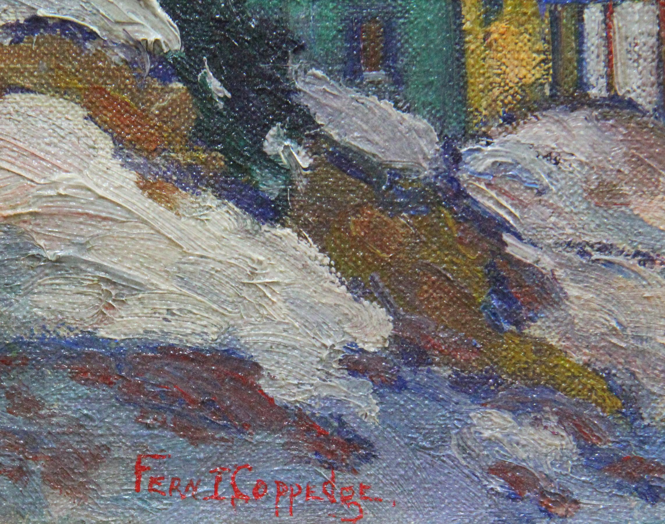 Fern Isabel Coppedge, Winter Scene, Oil on Canvas im Angebot 1