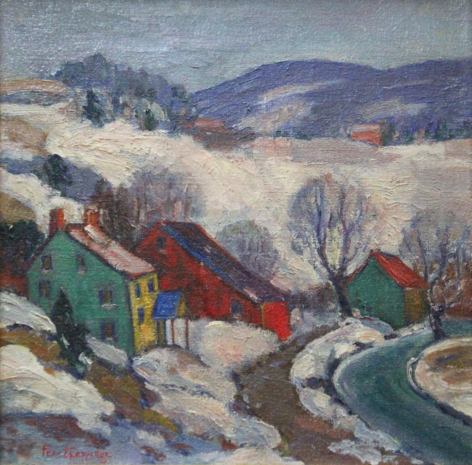 Fern Isabel Coppedge, Winter Scene, Oil on Canvas For Sale 2
