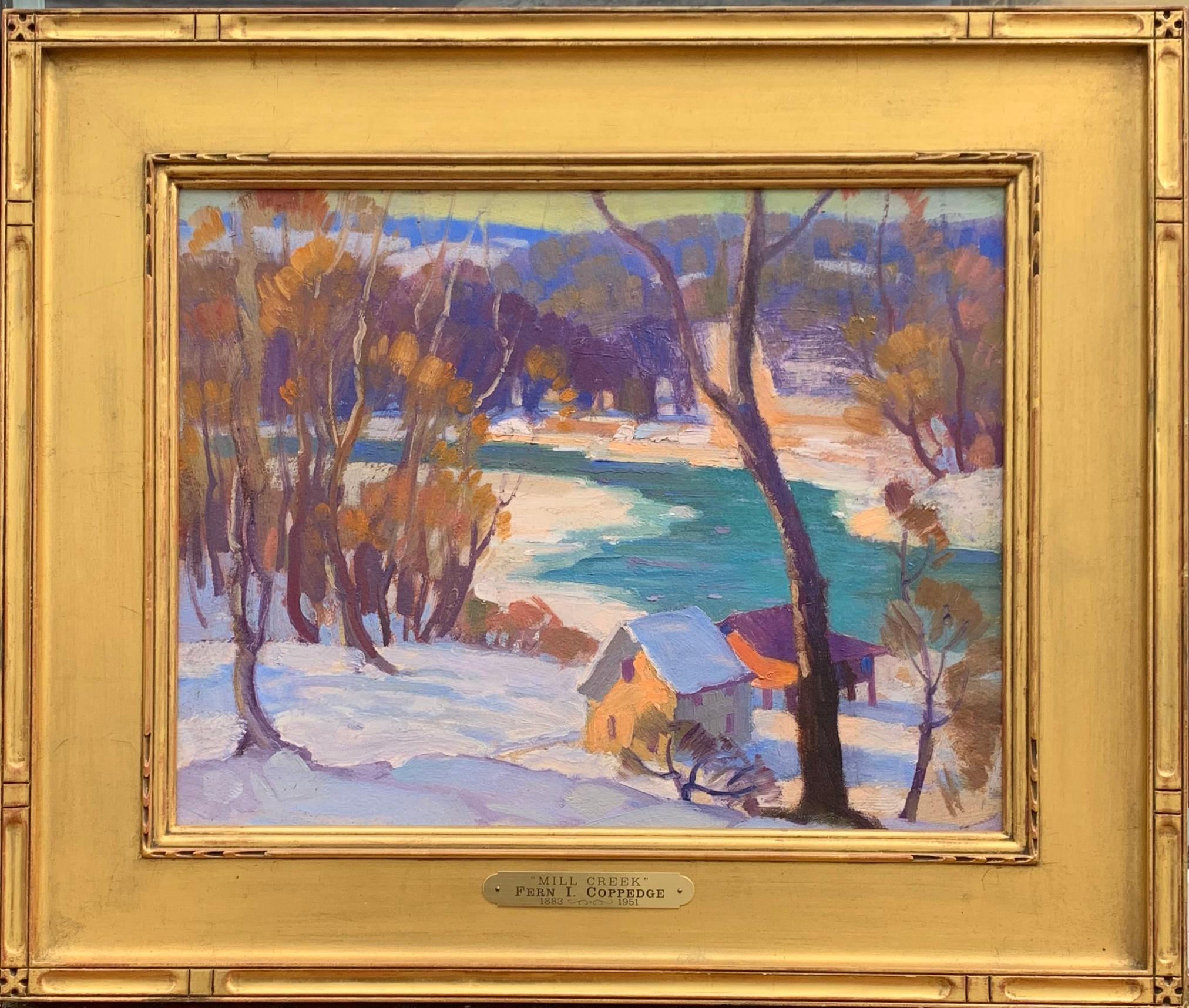 Mill Creek (Grau), Landscape Painting, von Fern Isabel Coppedge