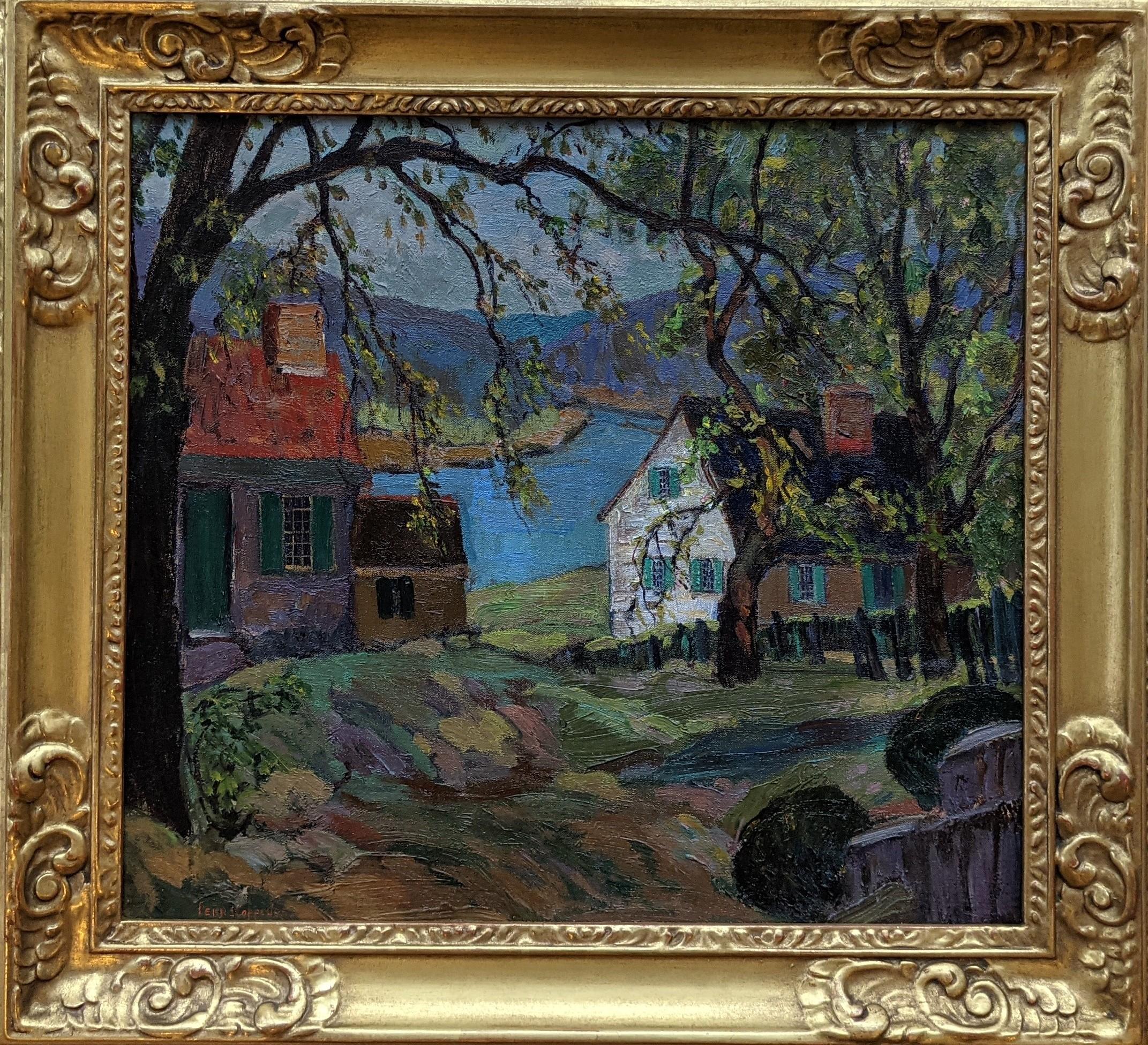 Fern Isabel Coppedge Landscape Painting - "Spring by the Delaware River"