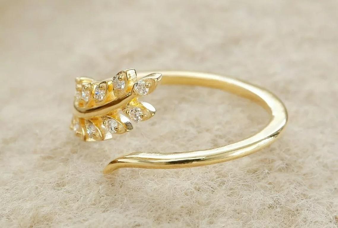 Fern Leaves Diamond Open Ring 14k Solid Gold Fancy Hochzeit Gold Ring Schmuck.
Geringes Gewicht, kann jeden Tag getragen werden

Zusätzliche Informationen:
Zustand: Neu mit Etiketten: Ein brandneuer, unbenutzter und ungetragener Artikel