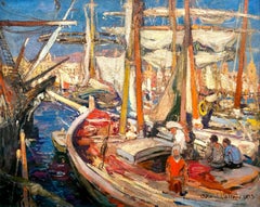 'Harbour Scene - Port of Palermo' by Fernand Allard l’Olivier ( 1883 – 1933 )