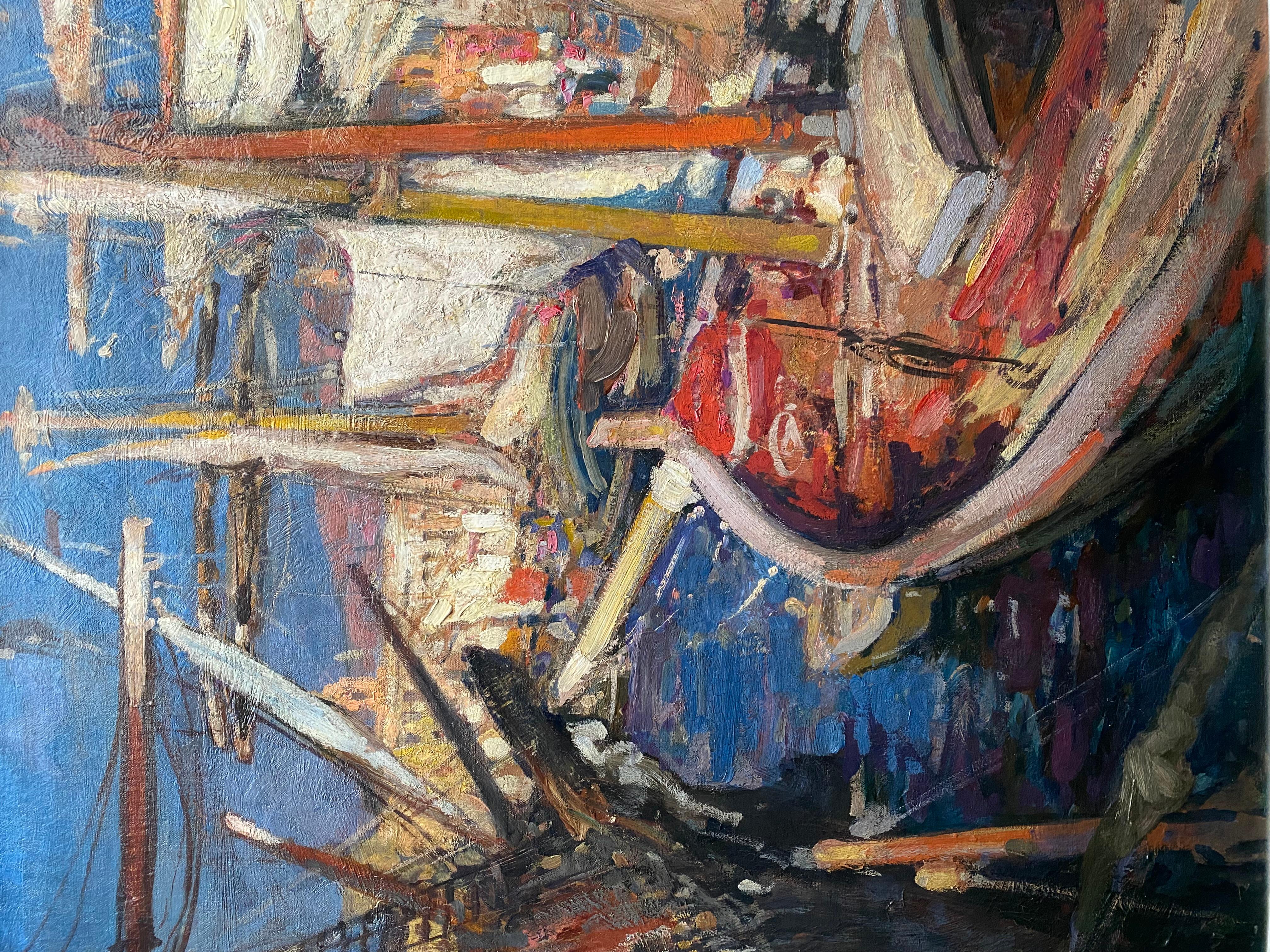 Scène portuaire - Port de Palerme' par Fernand Allard L'Olivier ( 1883 - 1933 ) - Impressionnisme Painting par Fernand Allard l’Olivier