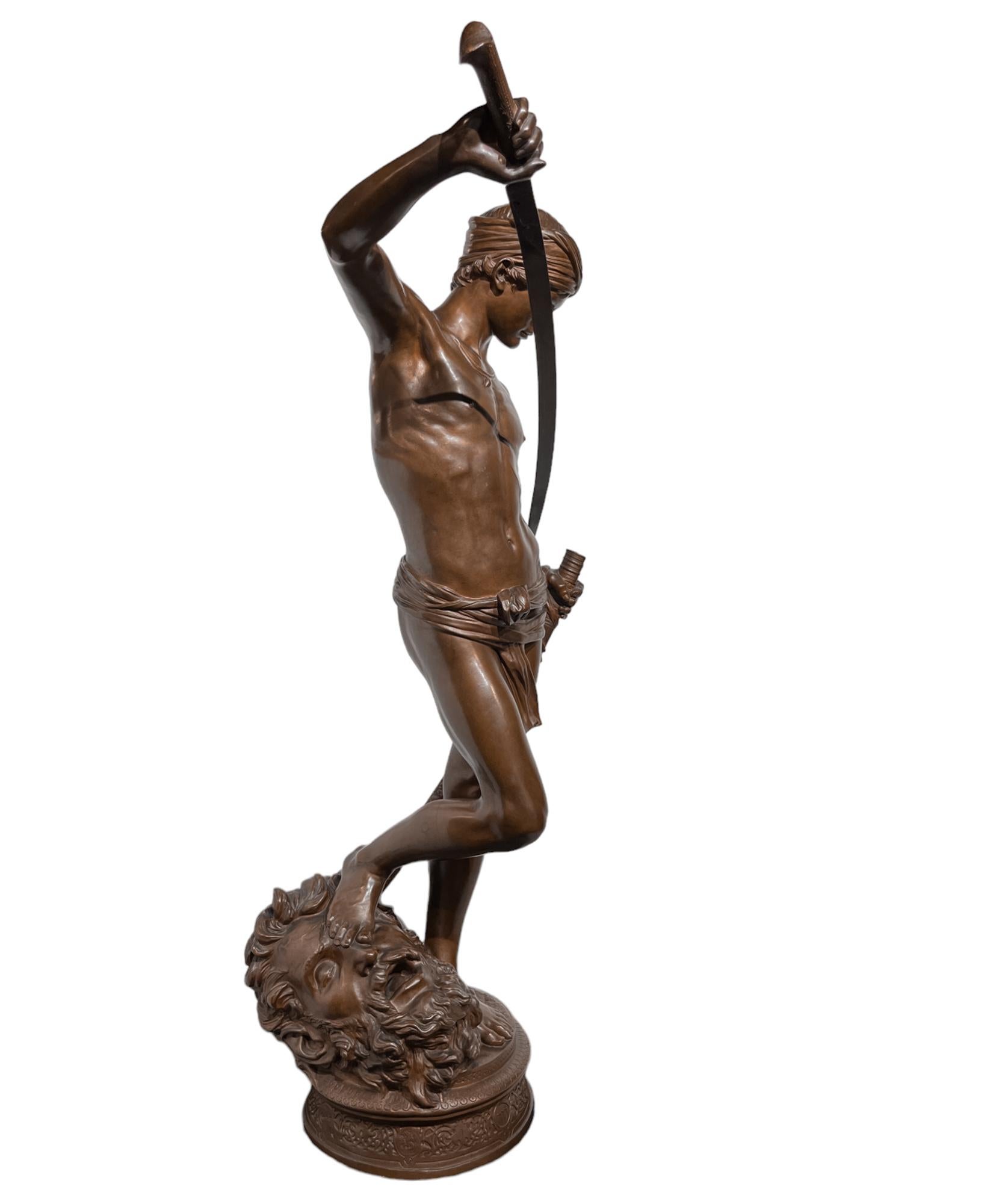 David che sconfigge Golia di Antonin Mercie (1845-1916) - Sculpture di Fernand Antonin Mercie