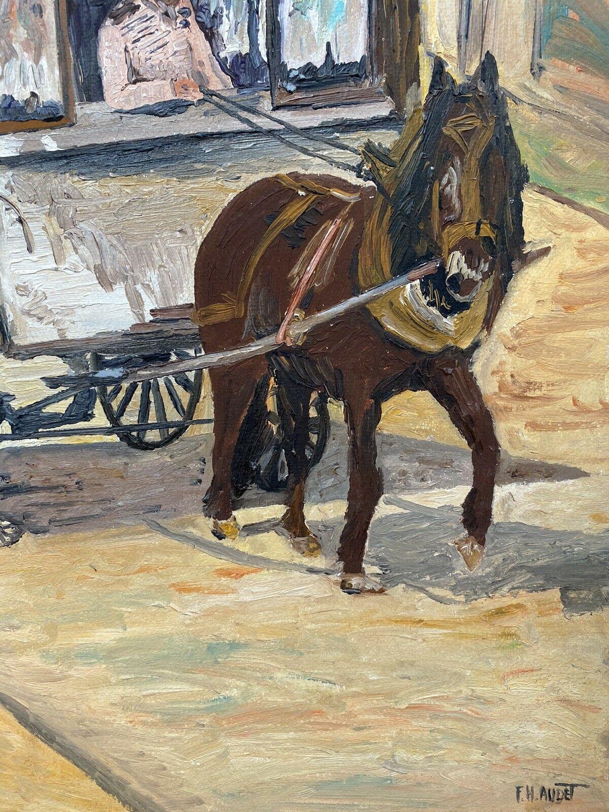 Fernand Audet Französischer Impressionist Öl, Pferd im Schlepptau eines Wohnwagens im Zustand „Gut“ im Angebot in Cirencester, GB