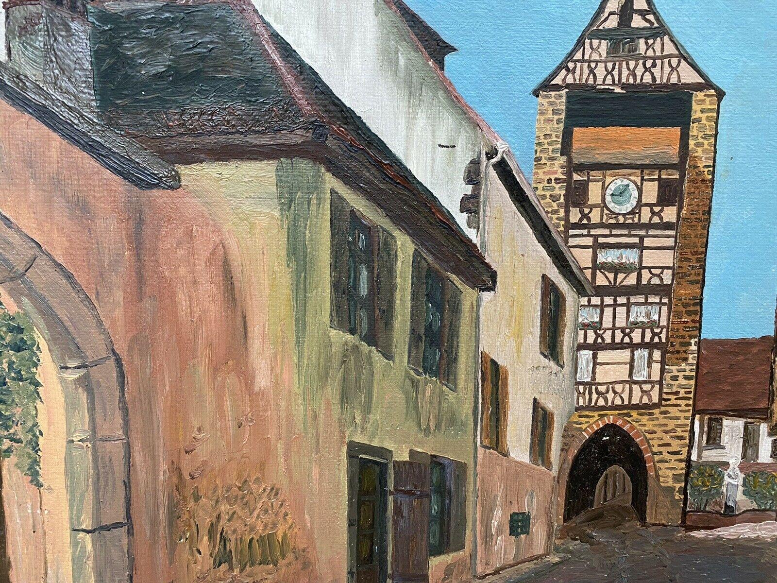 Huile impressionniste française de Fernand Audet, Vieux bâtiments de villes françaises Bon état - En vente à Cirencester, GB