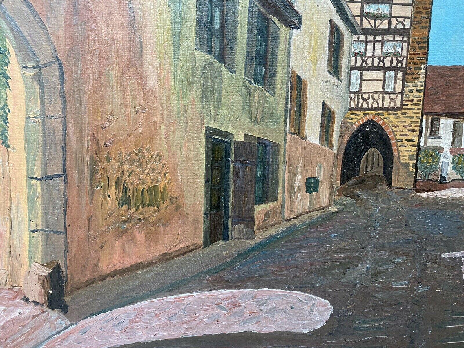 20th Century Fernand Audet French Impressionist Oil, Old French Town Buildings For Sale