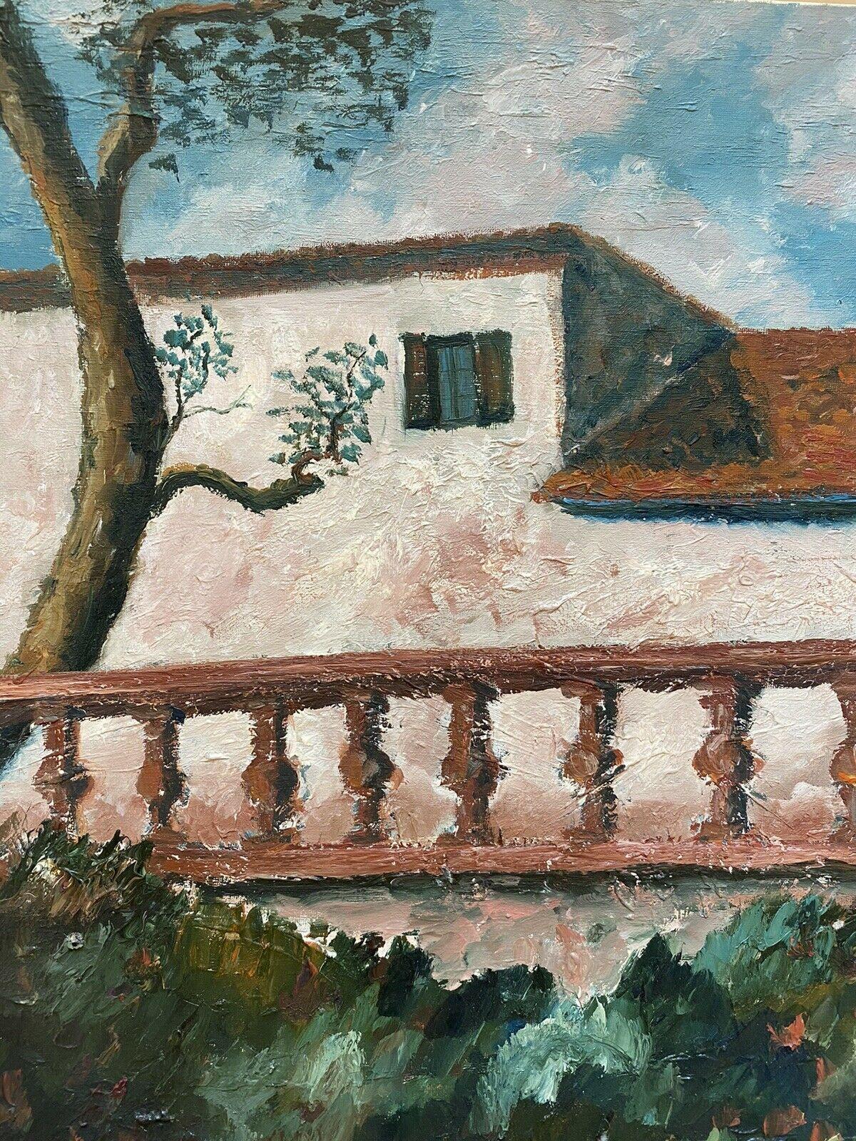 FERNAND AUDET (1923-2016) FRENCH IMPRESSIONIST OIL - GARDEN TERRACE BESIDE HOUSE - Painting by Fernand Audet