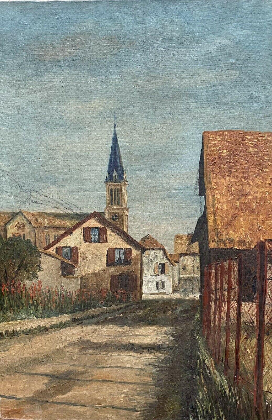 Fernand Audet Landscape Painting - FERNAND AUDET (1923-2016) FRENCH IMPRESSIONIST OIL - OLD FRENCH STREET SCENE