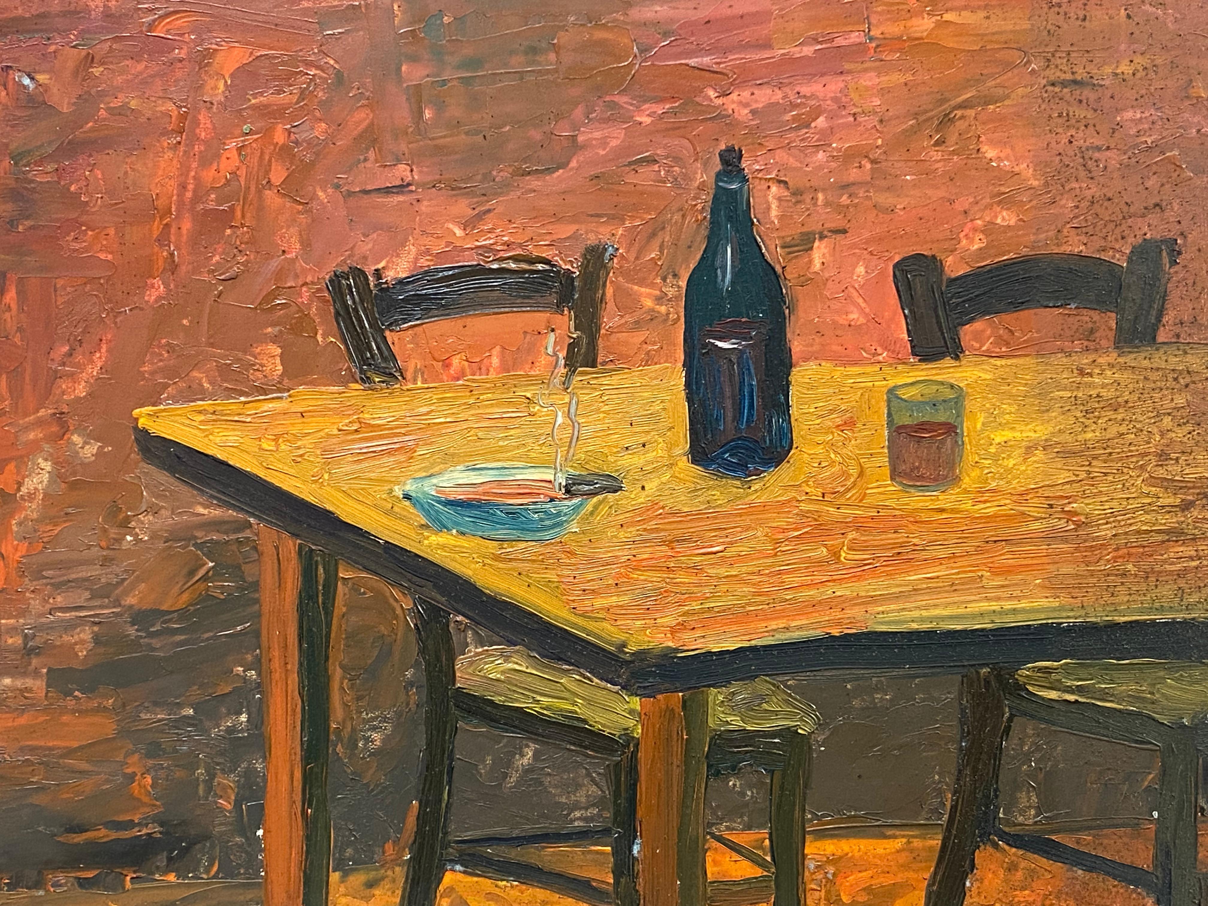 FERNAND AUDET (1923-2016) FRENCH IMPRESSIONIST OIL - ORANGE INTERIORS - Painting by Fernand Audet