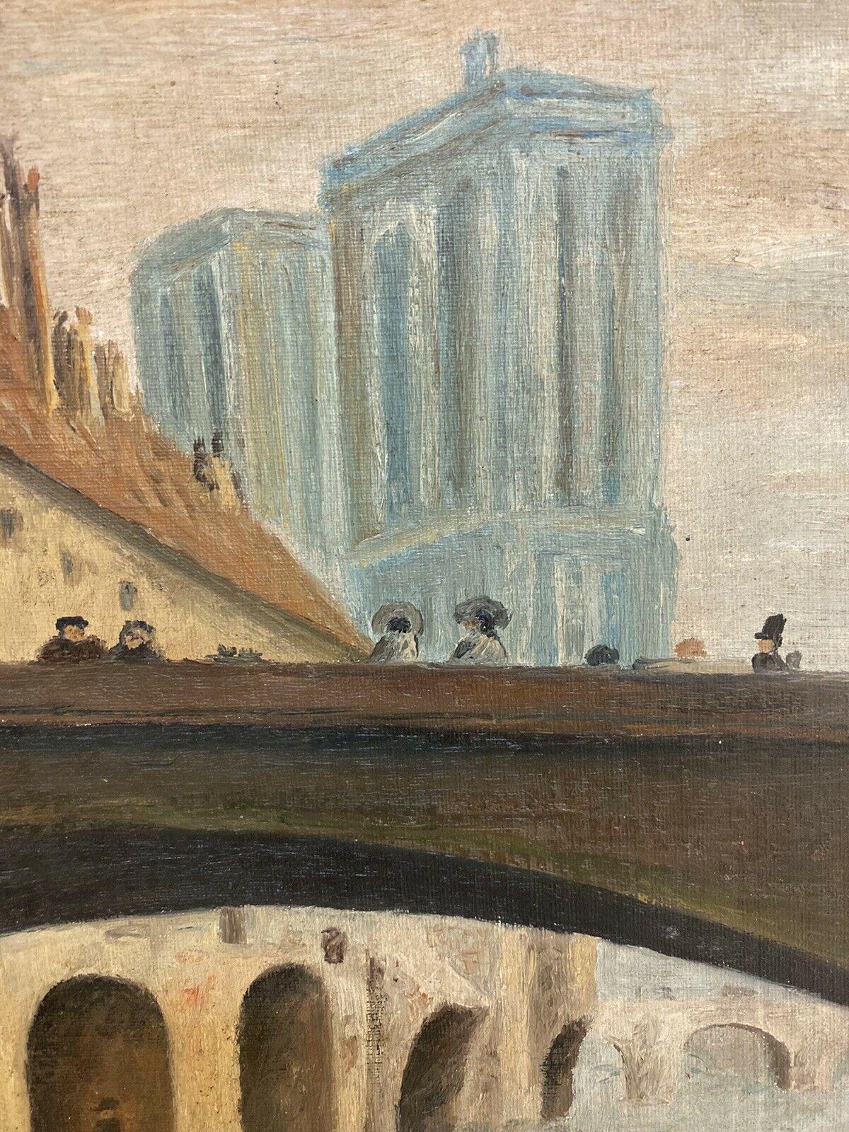 FERNAND AUDET (1923-2016) FRENCH IMPRESSIONIST OIL PARIS NOTRE DAME RIVER SEINE - Painting by Fernand Audet