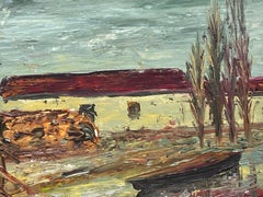 FERNAND AUDET (1923-2016) IMPRESSIONNIST FRANÇAIS OIL - ROOF LANDSCAPE rouge