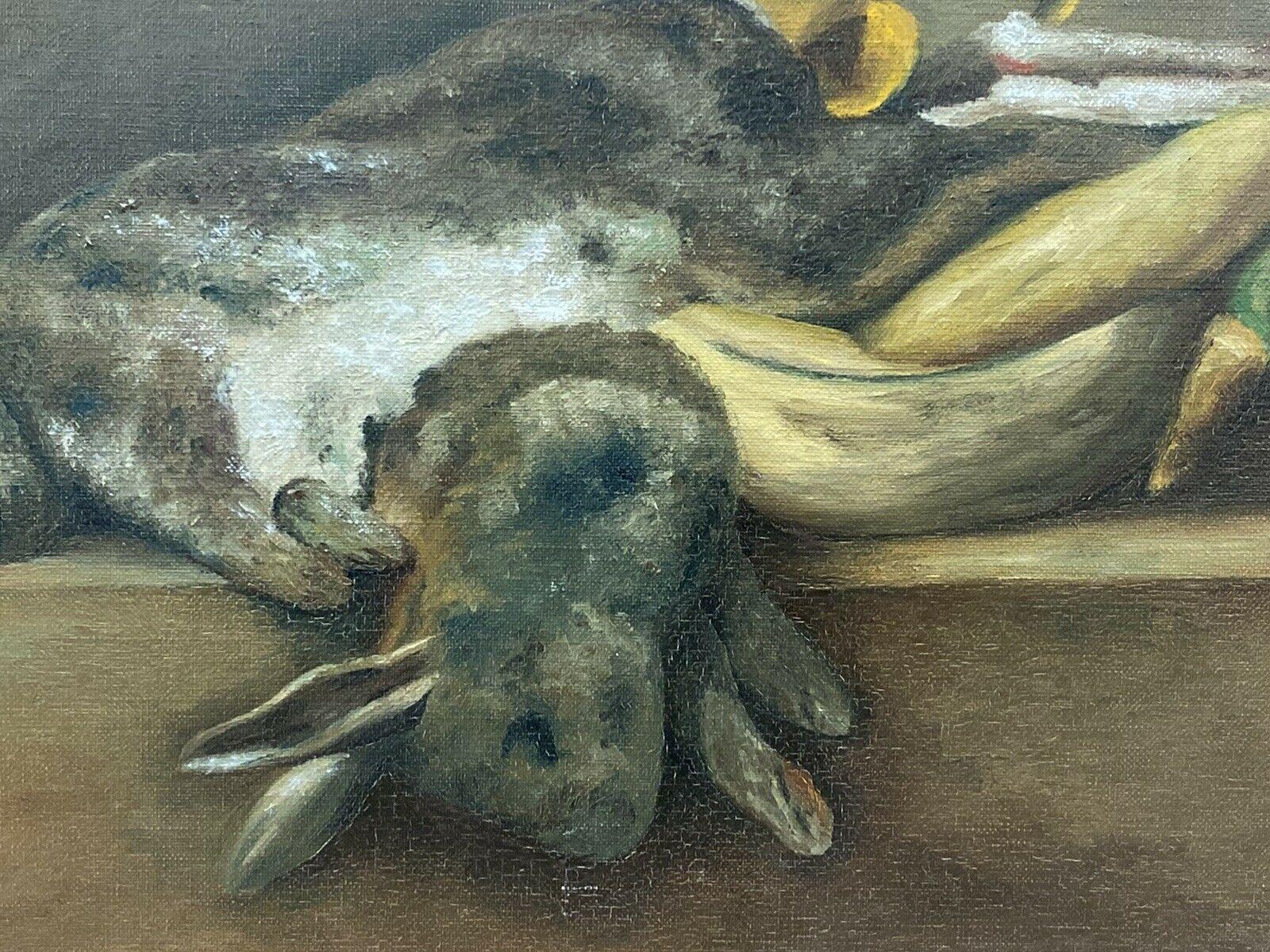 FERNAND AUDET (1923-2016) OLIO IMPRESSIONISTA FRANCESE - NATURA MORTA DI CONIGLI - Painting Postimpressionismo di Fernand Audet