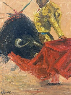 FERNAND AUDET (1923-2016) FRENCH IMPRESSIONIST OIL - THE MATADOR & BULL FIGHT