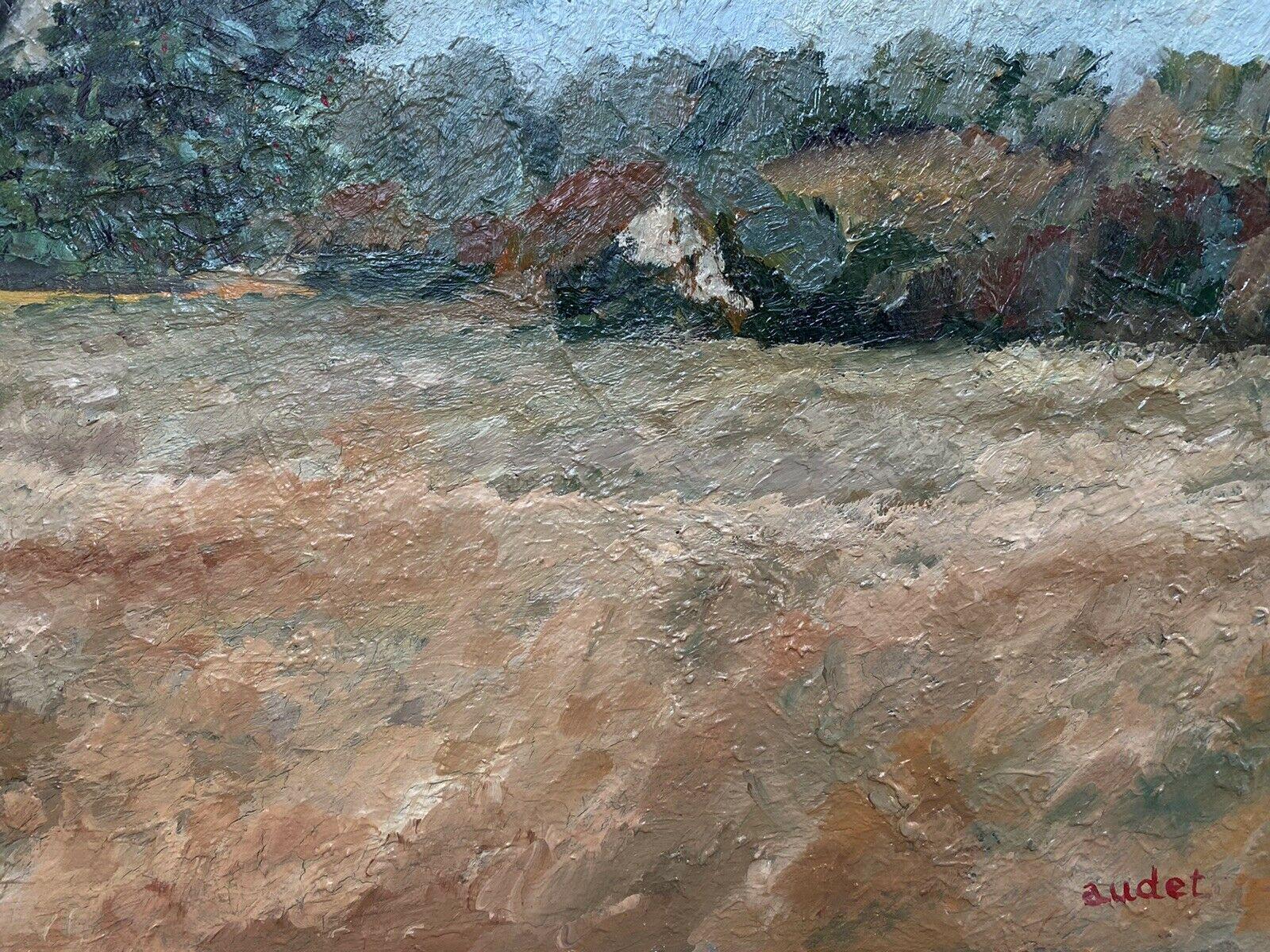 FERNAND AUDET (1923-2016) FRENCH IMPRESSIONIST OIL - WINDSWEPT FARM LANDSCAPE - Painting by Fernand Audet