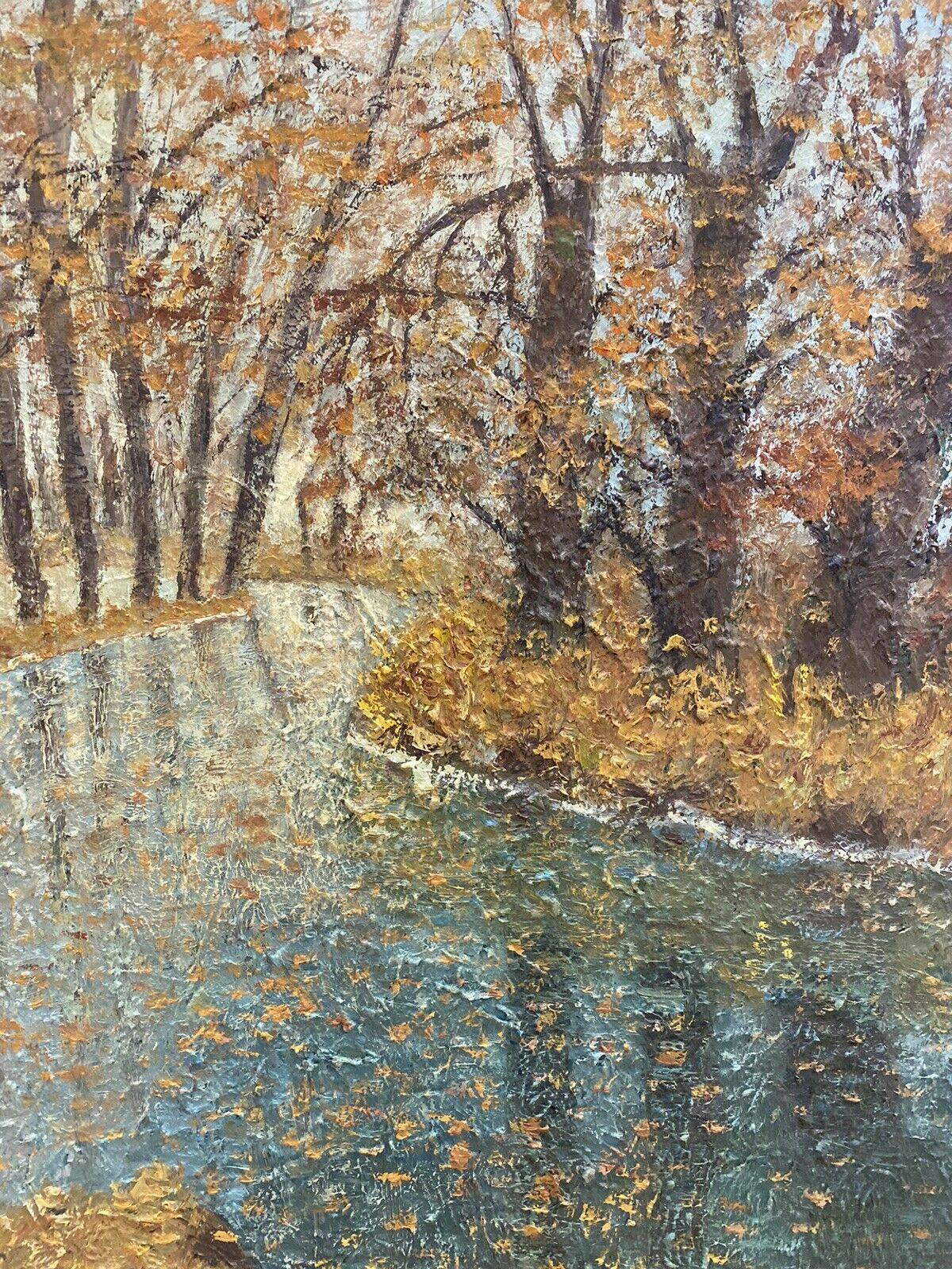 FERNAND AUDET (1923-2016) FRENCH IMPRESSIONIST OIL - WOODLAND AUTUMN RIVER - Painting by Fernand Audet