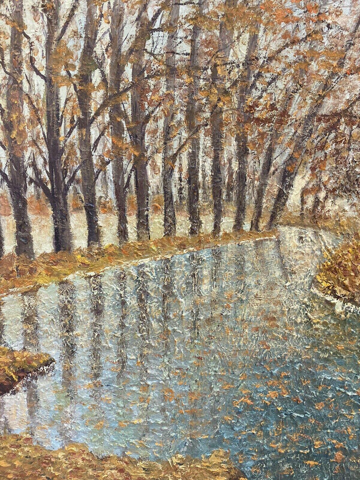 FERNAND AUDET (1923-2016) FRENCH IMPRESSIONIST OIL - WOODLAND AUTUMN RIVER - Post-Impressionist Painting by Fernand Audet