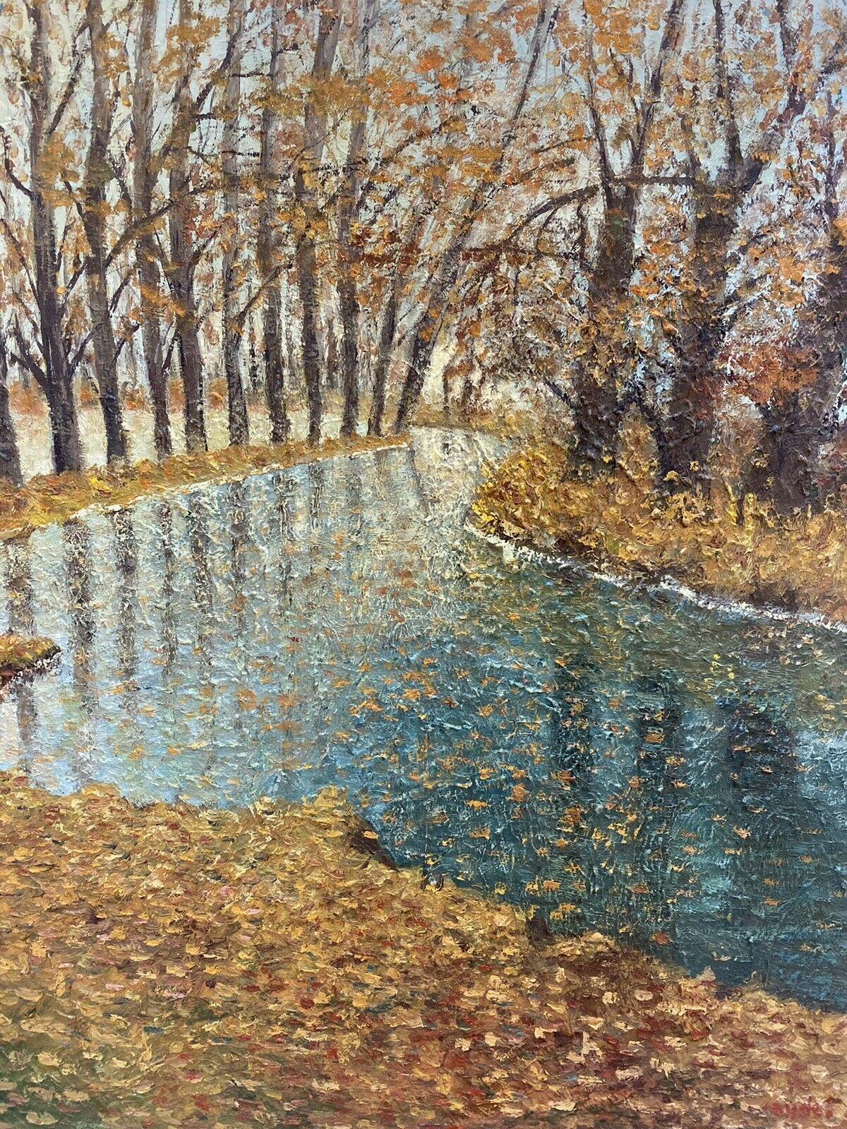 Fernand Audet Landscape Painting - FERNAND AUDET (1923-2016) FRENCH IMPRESSIONIST OIL - WOODLAND AUTUMN RIVER