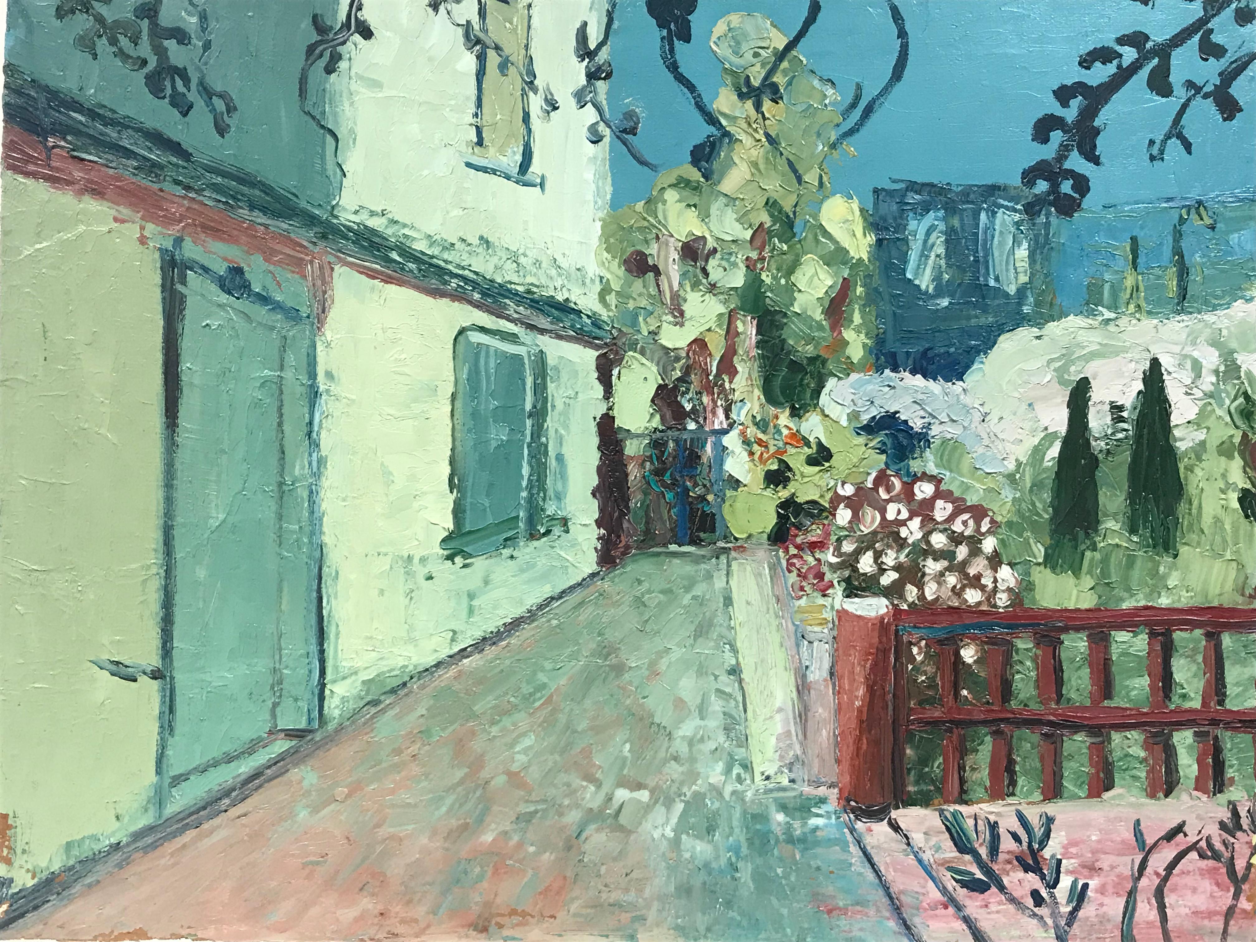 FERNAND AUDET (1923-2016) FRENCH IMPRESSIONIST SIGNED OIL - Provence Balcony  - Painting by Fernand Audet
