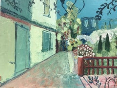 FERNAND AUDET (1923-2016) OLIO FIRMATO DA IMPRESSIONISTA FRANCESE - Balcone della Provenza