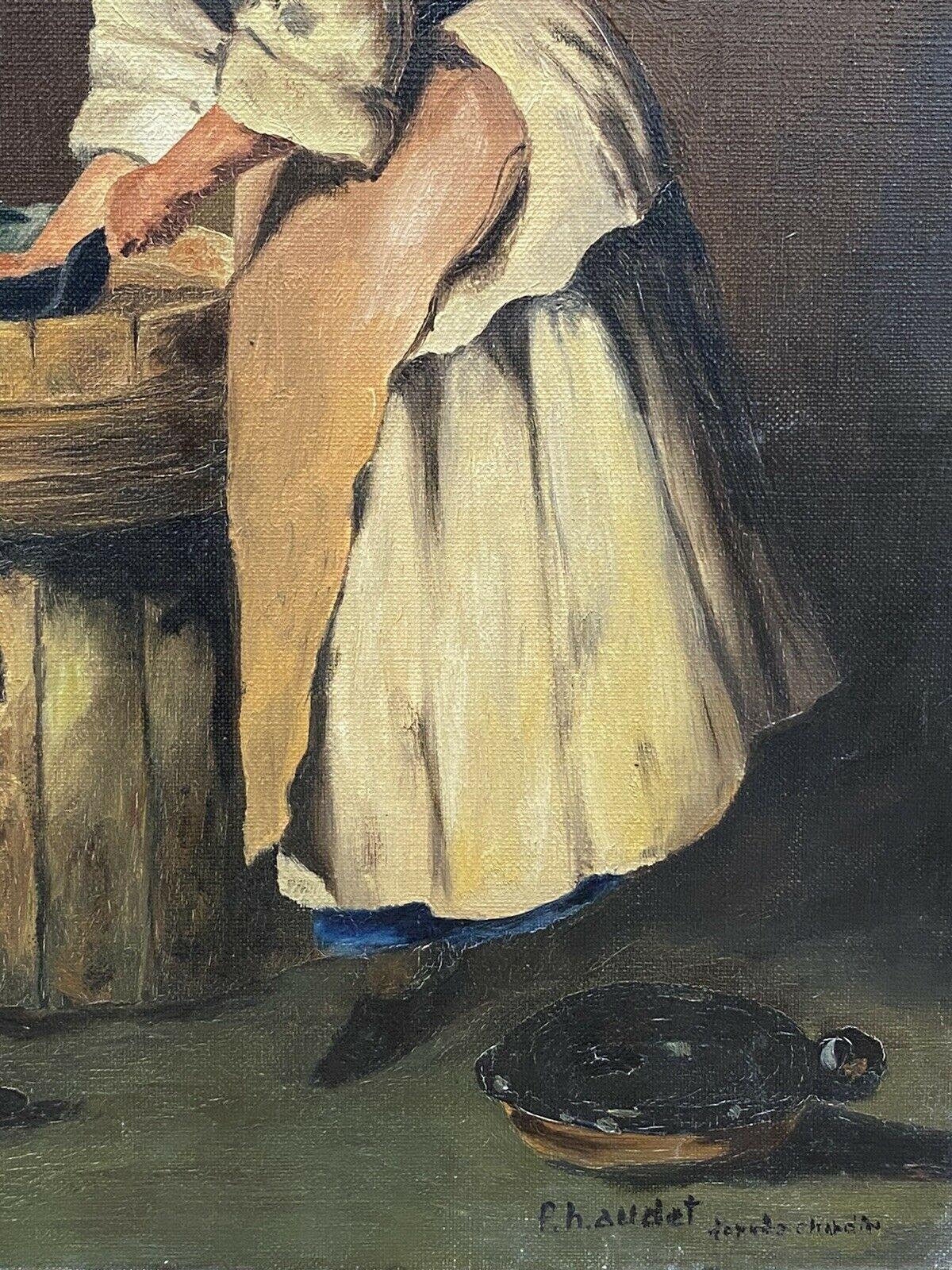 FERNAND AUDET (1923-2016) FRENCH IMPRESSIONIST SIGNED OIL - THE COUNTRY MAID - Post-Impressionist Painting by Fernand Audet