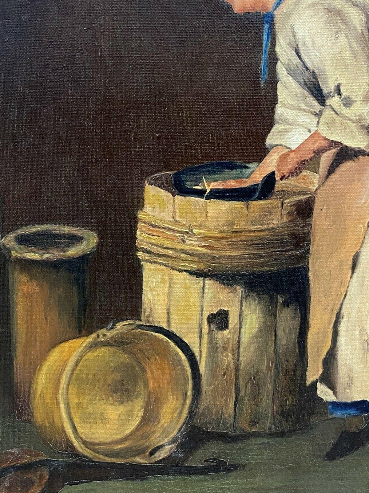 FERNAND AUDET (1923-2016) FRENCH IMPRESSIONIST SIGNED OIL - THE COUNTRY MAID - Black Figurative Painting by Fernand Audet