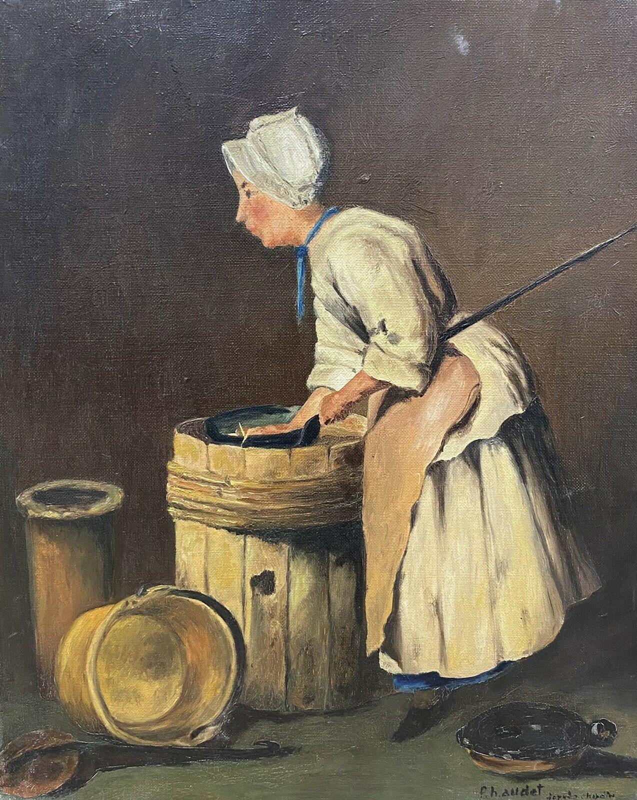 Fernand Audet Figurative Painting - FERNAND AUDET (1923-2016) FRENCH IMPRESSIONIST SIGNED OIL - THE COUNTRY MAID