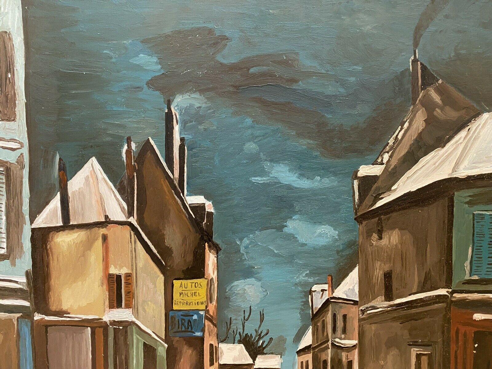 FERNAND AUDET (1923-2016) FRENCH POST-IMPRESSIONIST OIL - WINTER SNOW TOWN VIEW - Post-Impressionist Painting by Fernand Audet
