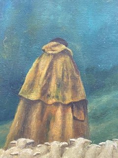 Fernand Audet (1923-2016) French Signed Oil Shepherd & Sheep in Landscape