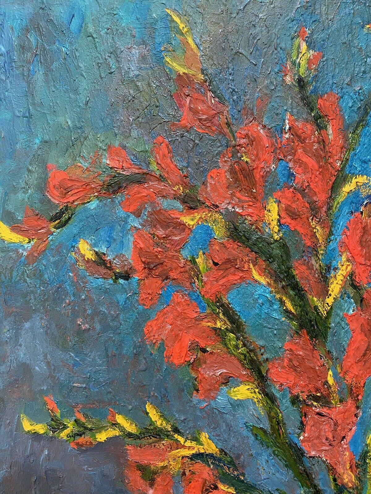 FERNAND AUDET (1923-2016) LARGE FRENCH IMPRESSIONIST OIL - FLOWERS IN VASE - Gray Landscape Painting by Fernand Audet