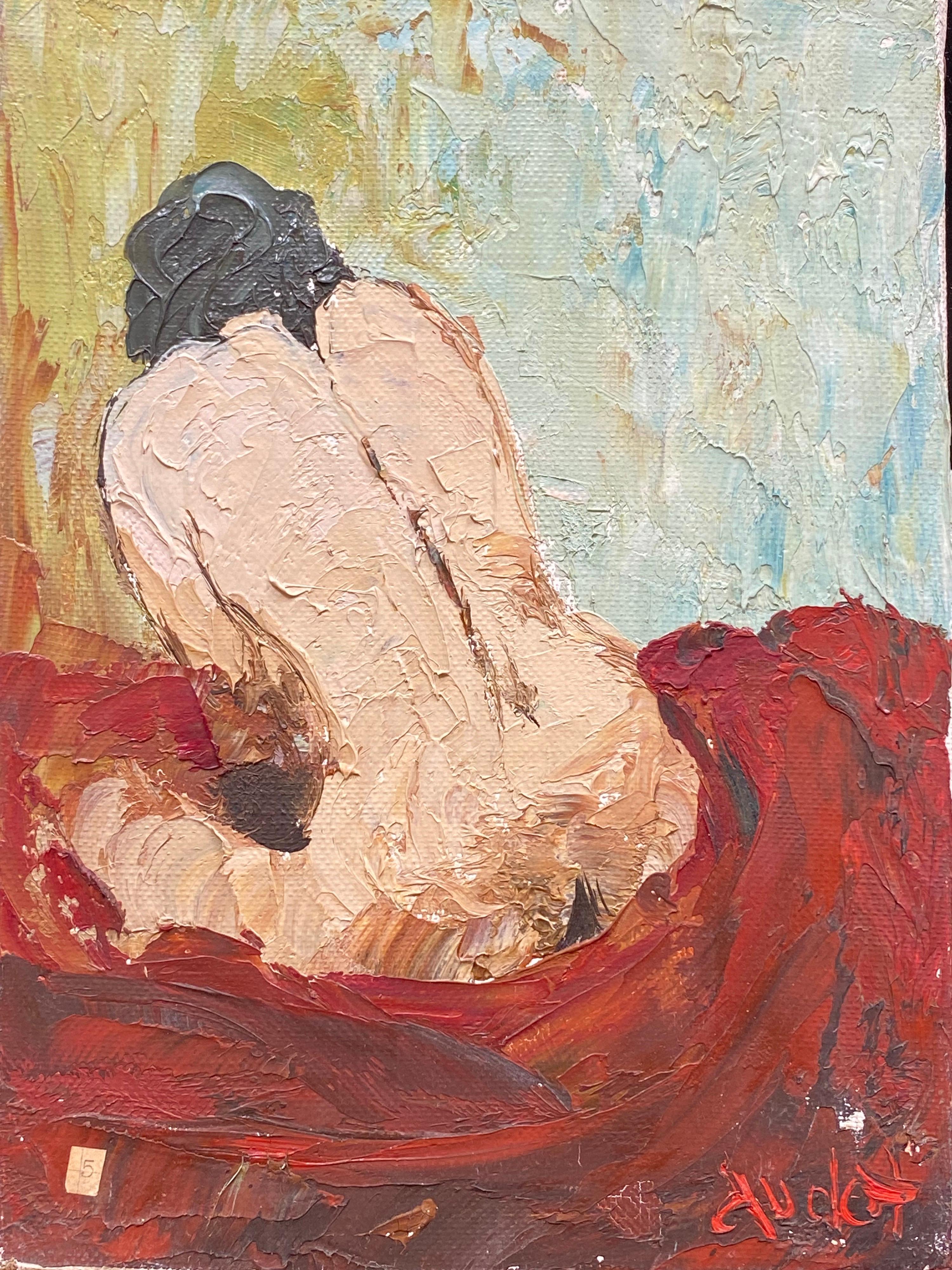 Fernand Audet Nude Painting - FERNAND AUDET (1923-2016) SIGNED FRENCH IMPRESSIONIST OIL - nude 