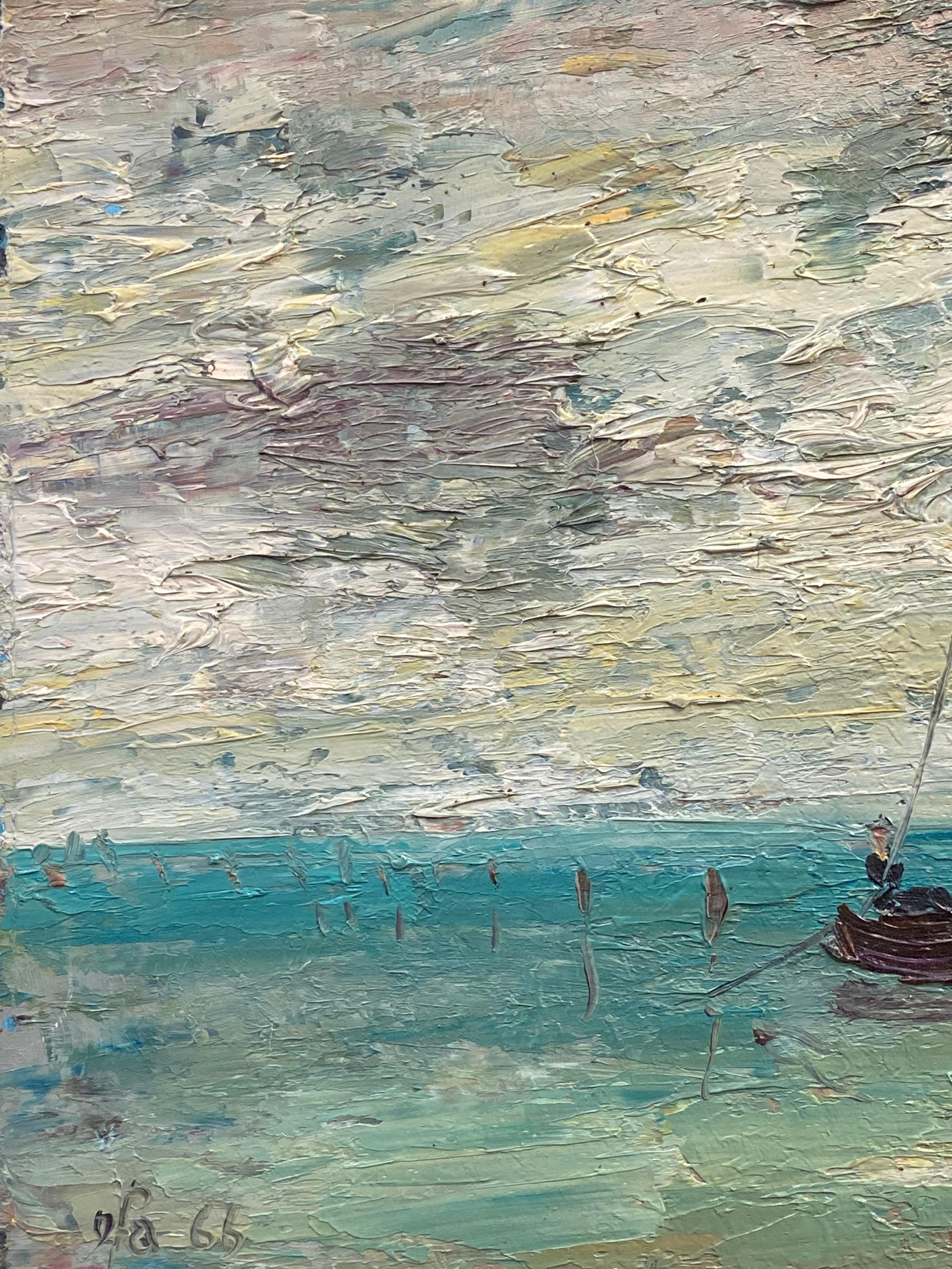  FERNAND AUDET (1923-2016) SIGNED FRENCH POST-IMPRESSIONIST OIL - FISHERMEN - Painting by Fernand Audet