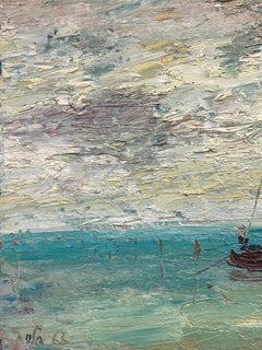 FERNAND AUDET (1923-2016) OIL D'ARTISANAT POST-IMPRESSIONniste FRANÇAIS SIGNÉ - FISHERMEN