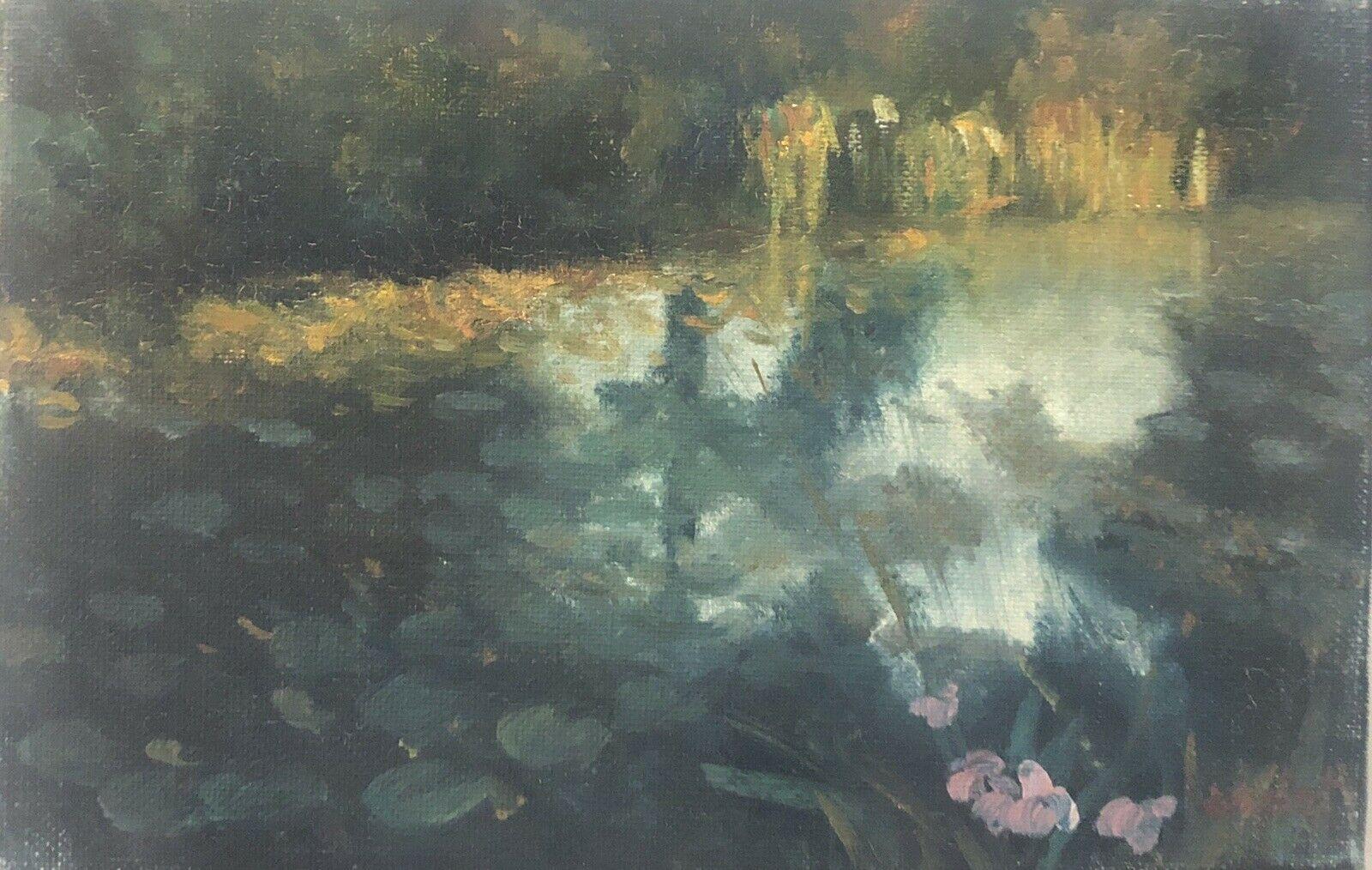 Fernand Audet Landscape Painting - FERNAND AUDET (1923-2016) SIGNED FRENCH POST-IMPRESSIONIST OIL - RIVER SHADOWS