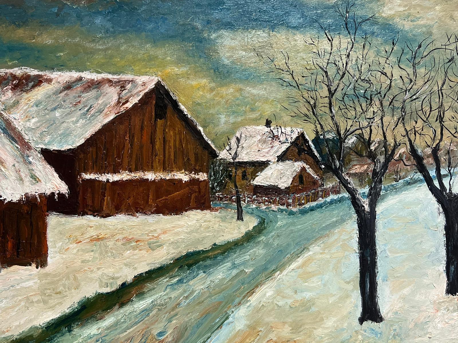 Winter
by Fernand Audet (French, Tarascon 1923- Mulhouse 2016)
oil painting on canvas, unframed

painting: 24 x 29 inches

A fine 20th centuryoil painting by the listed French Impressionist artist, Fernand Audet (1923-2016). Painted with wonderful