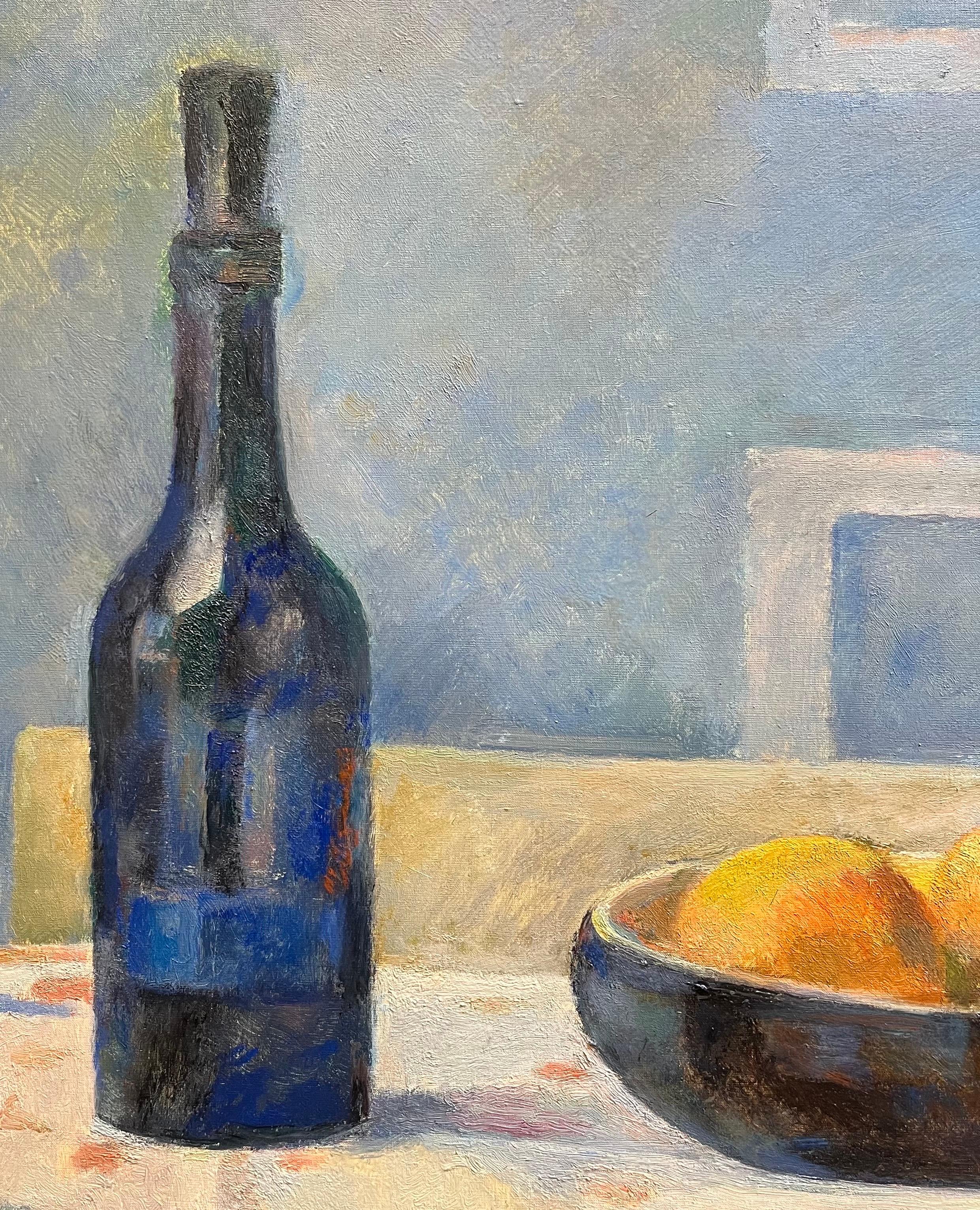 Bottiglia blu di Fernand Blondin - Olio su tela - 50x61 cm in vendita 1