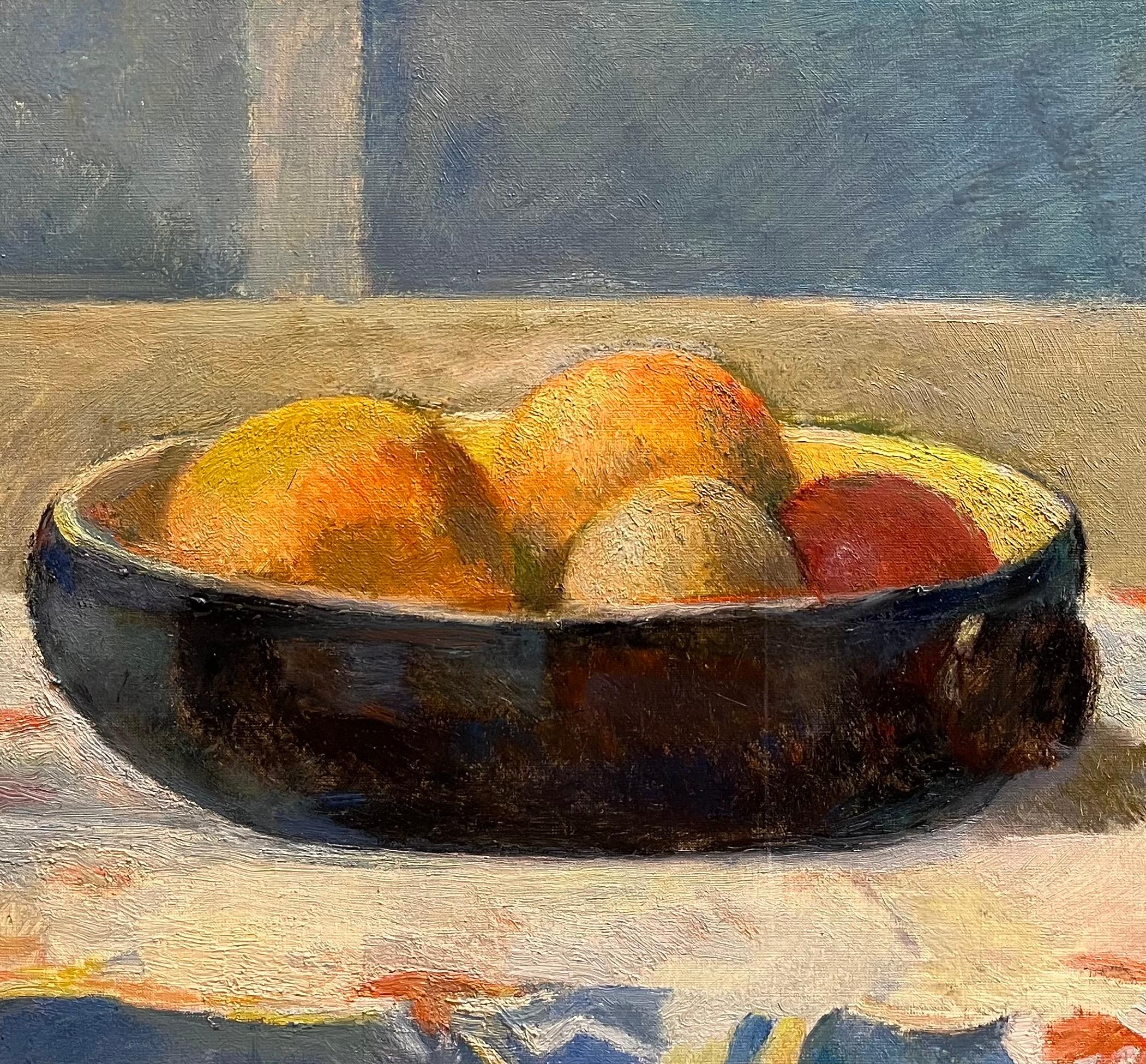 Bottiglia blu di Fernand Blondin - Olio su tela - 50x61 cm in vendita 2