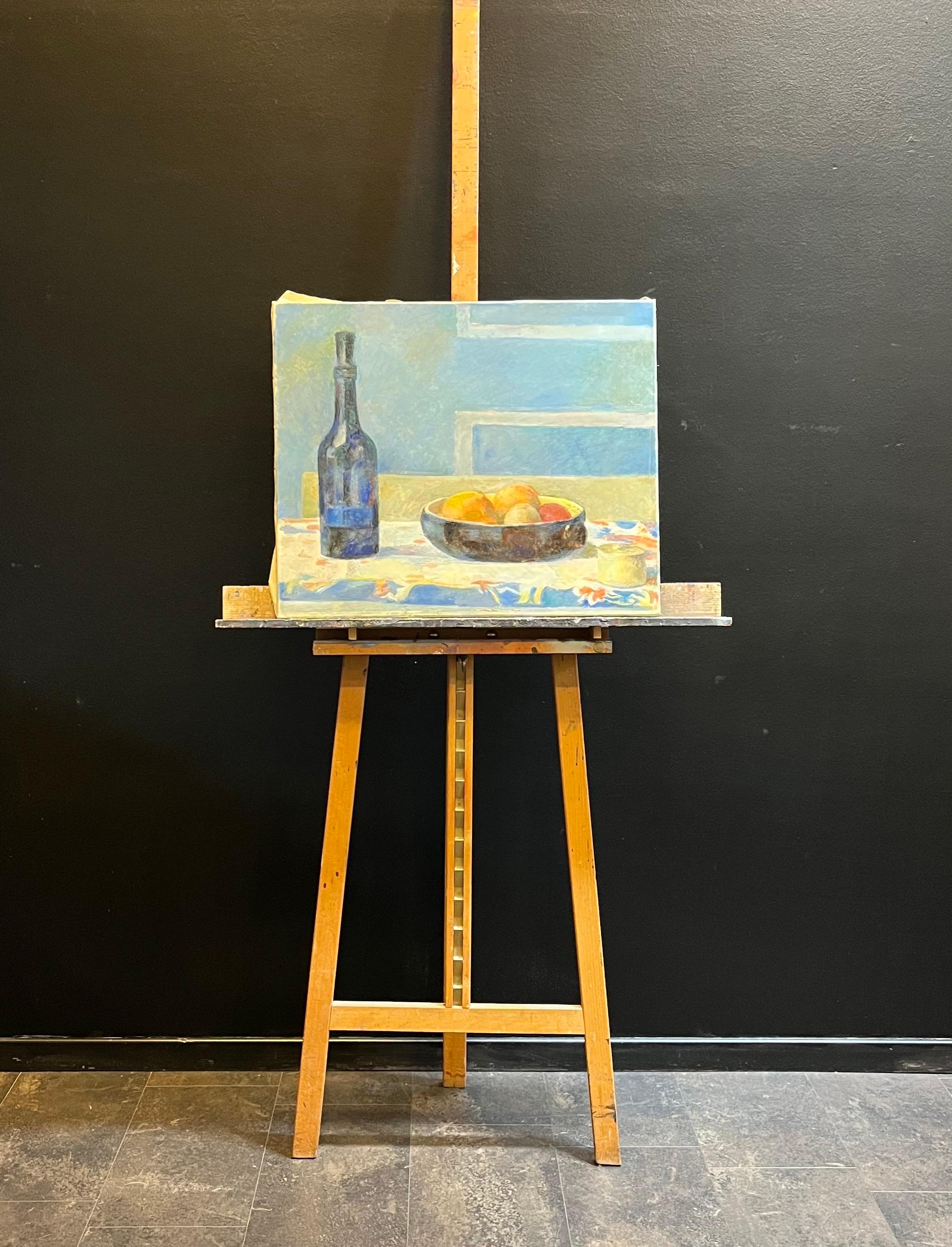 Bottiglia blu di Fernand Blondin - Olio su tela - 50x61 cm in vendita 5