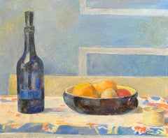 Botella azul de Fernand Blondin - Óleo sobre lienzo - 50x61 cm