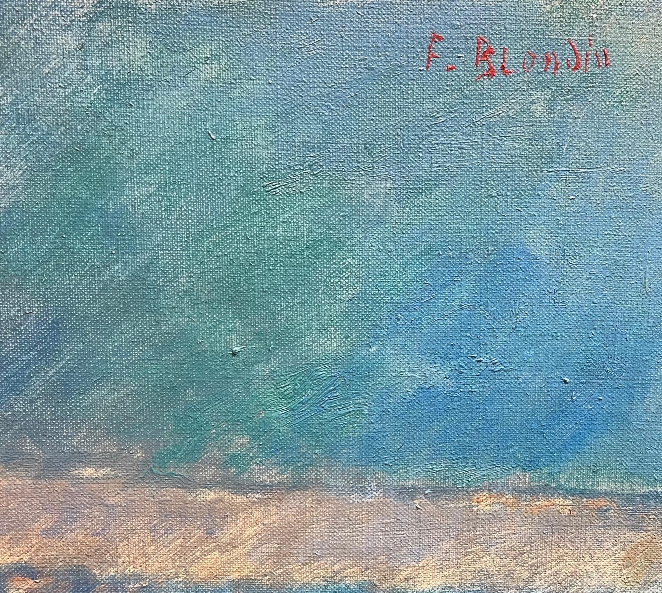 Frutero de Fernand Blondin - Óleo sobre lienzo - 55x46 cm en venta 1